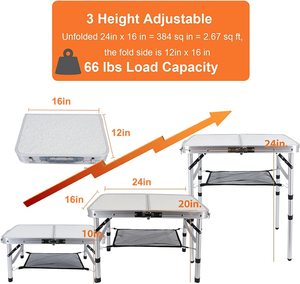 Woqi โต๊ะพับกลางแจ้ง | ตารางตั้งแคมป์อลูมิเนียมขนาดกะทัดรัดพิเศษ - Product Image 6