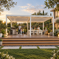 Abri extérieur moderne en métal, imperméable, pergola en aluminium pour patio, jardin, cour, gazebo, terrasse