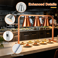 Lampe chauffante arquée à trois têtes pour table, idéale pour les buffets d'hôtel, la restauration, la poulet frit et les grillades.