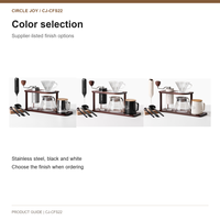 Set Penggiling Kopi Manual Circle Joy dengan Mata Pisau Baja, Kit Pour Over, Dudukan Kayu Akasia, Teko 350ml, Server 300ml, Pengocok Susu, dan Dripper