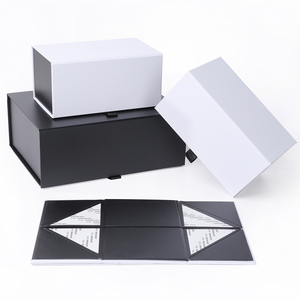 Magnet Lock Foldable Paper Packaging Boxes Luxury Rigid Folding Gift Boxes With Magnetic Lid
