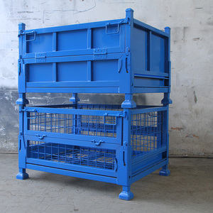 Kho ánh sáng nhiệm vụ nặng nề sơn tĩnh điện xếp chồng ráp có thể gập lại dây mạ kẽm Lưới lưu trữ <span class=keywords><strong>container</strong></span> - Product Image 4