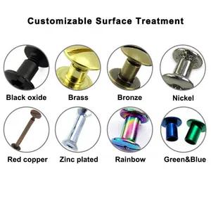 Acciaio inossidabile 2mm maschio e femmina rilegatura del sesso Post vite Account Book ottone chicago vite nera per pelle - Product Image 5