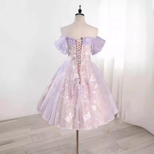 Vestido de Fiesta Elegante para Mujer, con Hombros Descubiertos, Brillante, para Invitadas de Boda, Vestidos Formales Cortos - Product Image 3