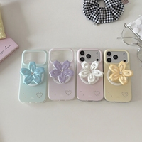 Coque de protection antichoc en satin avec fleurs et strass en TPU pour iPhone 18 Pro Max, support 360°, anti-rayures, ODM