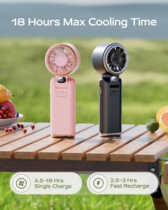 Vente en gros d'usine Chine : Mini ventilateur portable USB rechargeable 4000 mAh avec veilleuse, pliable, silencieux, pour l'été, format de poche - Product Image 3