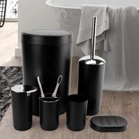 Ensemble cadeau d'accessoires de salle de bain de luxe en argent plaqué, 6 pièces : poubelle, distributeur de savon, porte-savon, porte-brosse de toilette, gobelet à brosse à dents