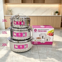 Vente directe usine – Ensemble de vaisselle en acier inoxydable 8/4/3 pièces, Marmite isotherme 1L+2L+3L, Chauffe-plats pour garder les aliments au chaud