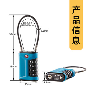 <b>Tsa</b> Approved Combination Padlock Blue Zinc Alloy 4 Digit Travel <b>Lock</b> For Luggage Gym Locker - Product Image 5