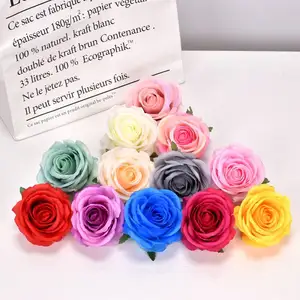 Manufacturer Wholesale 10 Cm Bulk High Quality Flower Head Silk Artificial Rose For Wedding Car Background Wall Arch Decoration