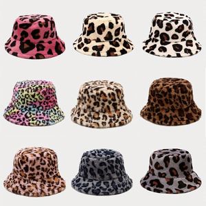 Sombrero de Pescador Casual para Mujer, Otoño Invierno, Estampado de Leopardo, Forrado de Felpa, Grueso, Cortavientos - Product Image 1
