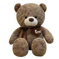 Peluche promotionnelle en forme d'ours en peluche rose de dessin animé, semi-finie, avec étui en cuir et fermeture éclair