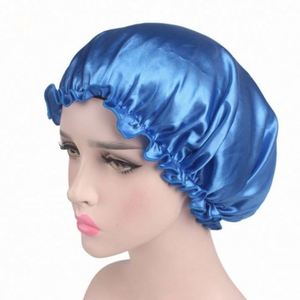 Bonnet de nuit en satin de soie réglable, grande taille, pour la douche, soin des cheveux, pour femmes, avec logo personnalisé, vente en gros, sans MOQ, échantillon gratuit - Product Image 3