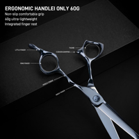 Ciseaux à cheveux professionnels légers pour droitiers en acier japonais ATS314 avec placage titane CNC de 6,0 pouces, qualité supérieure, personnalisés en or