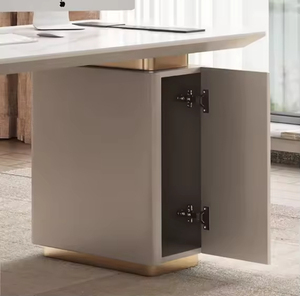 Scrivania per Computer in Stile Minimalista Italiano Moderno, Estensibile, in Acciaio Inox e MDF, per Studio e <span class=keywords><strong>Lavoro</strong></span> - Product Image 3