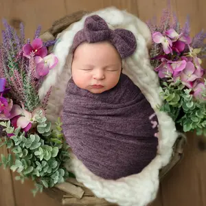 Neonato fotografia puntelli sacco a pelo Swaddle Wrap coperta fascia neonato ricezione coperta per servizio fotografico per bambini