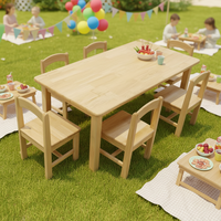 Ensemble de table et de chaises pour la maternelle, la crèche et l'éducation préscolaire, table carrée en bois massif, table de jeu multifonctionnelle