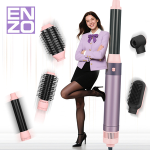 Sèche-cheveux ionique ENZO Salon 6 en 1 <span class=keywords><strong>Brosse</strong></span> à air chaud ionique négative <span class=keywords><strong>Brosse</strong></span> à cheveux sèche-cheveux rotatif Sèche-cheveux <span class=keywords><strong>Brosse</strong></span> - Product Image 2