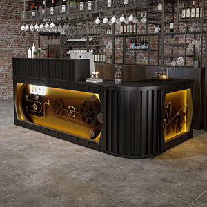 مكتب استقبال على الطراز الصناعي العتيق ، عداد صراف بسيط حديث للمطعم ، بار ، متجر شاي الحليب - Product Image 3