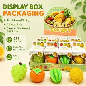 Bulk Assorted Fruit <b>Squishy</b> Toys Soft TPR Squeeze Toys with Display Box for Wholesale Gifts - Product Image 4