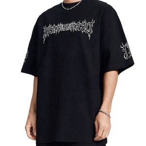 Fabricant de haute qualité personnalisé DTG imprimé Logo 260GSM impression surdimensionnée boîte à bandoulière pour hommes T-Shirt - Product Image 1