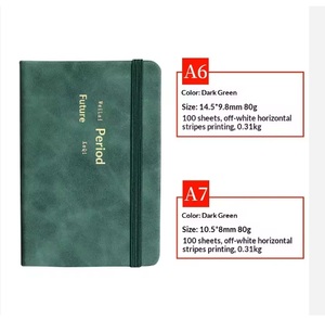 Cuadernos de Negocios de Color Sólido A7, Imitación Piel, 100 Hojas, 6 Cintas, Libretas de Regalo Compatibles con Bolígrafos, Diario para Estudiantes - Product Image 6