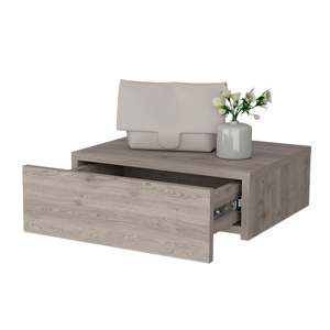 Light Gray Wall Mounted <b>Floating</b> <b>Nightstand</b> For Bedroom Storage Shelf - Product Image 6
