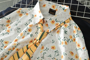 Chemise à manches longues vintage à imprimé floral pour homme, coupe ample, style boyfriend, respirante, séchage rapide, 100% polyester, chemise décontractée - Product Image 5