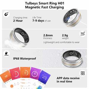CITICITY LuckRing BLE5.0 Bague connectée de santé étanche IP67 avec suivi de la fréquence cardiaque, de l'oxygène sanguin, de la température, du sommeil et fonction de photographie à distance - Product Image 5