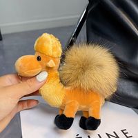 Porte-clés en peluche chameau, animal en peluche, pendentif mignon et doux, vente en gros personnalisée