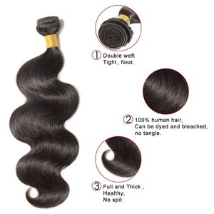 热卖Dropshiping Hair热卖无缠结人发体波处女发束 - Product Image 4