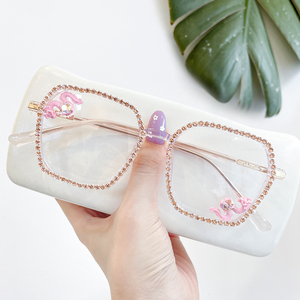 2025 mới nhất Vòng chống ánh sáng màu xanh sang trọng kim cương kính bán buôn nhà sản xuất phụ nữ Kính mắt Frames - Product Image 6