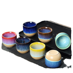 La fábrica proporciona un diseño personalizado <span class=keywords><strong>tazas</strong></span> de cerámica <span class=keywords><strong>sin</strong></span> mango taza de té de cerámica <span class=keywords><strong>japonesa</strong></span> taza esmaltada transformada en horno - Product Image 1