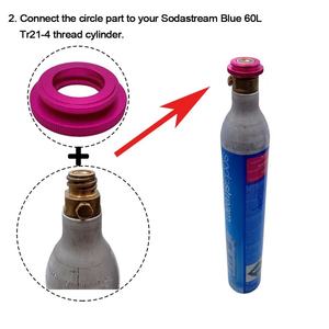 Convertidor de CO2 para Sodastream, Cilindro Azul de 60L con Rosca Tr21-4 a Conexión Rápida para Máquinas de Soda DUO/Art/Terra/Crystal 3.0/Gaia - Product Image 3