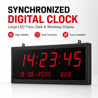 Horloge électronique en métal avec synchronisation horaire sans fil par satellite GPS, CDMA, réseau NTP et synchronisation Wi-Fi, affichage 24 heures