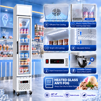 Congélateur commercial de 120 L à porte vitrée simple, refroidi par air, pour supermarché