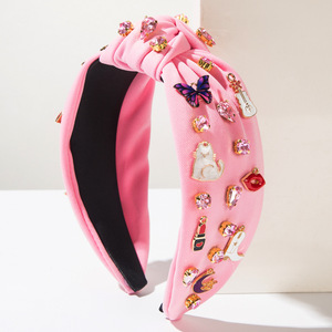 Serre-tête Diamanté pour Femme, Thème Festival de Musique, Personnalisable avec Guitare et Rouge à Lèvres, Accessoires de Coiffure, Logo Personnalisé - Product Image 3