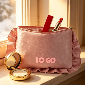 Borse da Viaggio Organizer per Cosmetici da Donna, di Lusso, con Ruches e Volant, Simpatiche, Imbottite, con Cerniera, per Trucchi e Accessori - Product Image 3