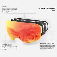 Lunettes de ski et de snowboard professionnelles personnalisées avec logo imprimé, anti-buée, monture en TPU, protection UV400, lunettes de sport réglables
