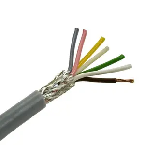 LI2YCY 300/300V chaqueta de Pvc aislado cobre Flexible solo núcleo blindaje Cable cobre cables eléctricos Cable