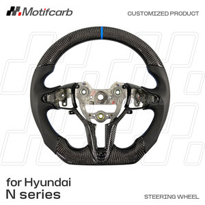 Volante Personalizado de Fibra de Carbono Real para Hyundai Elantra N I20N I30N N-line 2018-2026, Accesorios Interiores Mejorados - Product Image 2