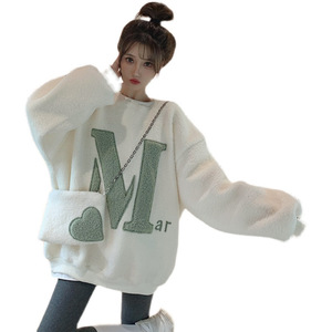 <span class=keywords><strong>Felpa</strong></span> da <span class=keywords><strong>Donna</strong></span> in Pelliccia di Agnello, Spessa e Calda, Lunghezza Media, per Autunno e Inverno, Felpe con Cappuccio, Abbigliamento Femminile - Product Image 5