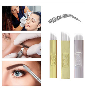 Maquillaje permanente desechable ceja bordado tatuaje aguja hoja plana microblading <span class=keywords><strong>agujas</strong></span> PHI DIY - Product Image 2