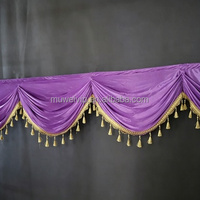 Ensemble de rideaux de fond de scène préfabriqués Muwei en soie laiteuse mate violette, style romantique, pour décoration de mariage