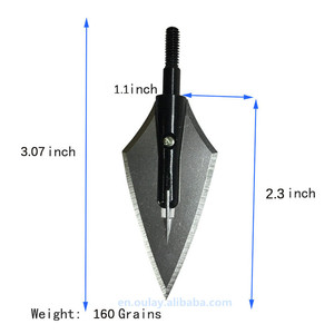 Tir à l'arc Arrow Breadheads Chasse Embouts à vis noirs Têtes de flèche HB 2 lames 145gr et 160gr Points de chasse en acier inoxydable HB - Product Image 5
