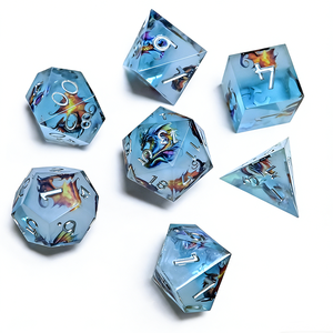ชุดลูกเต๋าแฟนตาซีลายมังกรสำหรับเกม D&D แบบขายส่งจำนวนมาก ลูกเต๋าหลายเหลี่ยมคมกริบ สำหรับเกมกระดาน RPG ของขวัญสำหรับงาน<span class=keywords><strong>ป</strong></span>าร์ตี้ - Product Image 2