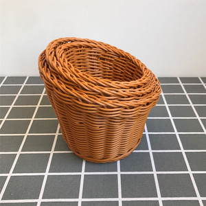 Panier tissé de style rotin Hot Pot <span class=keywords><strong>Restaurant</strong></span> Panier de laitue Popcorn Légumes Paniers en osier Collection - Product Image 2