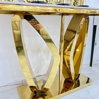 Xuanzhen Meubles de salon Table Console en marbre Console d'entrée de luxe moderne Table d'entrée en pierre dorée