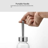 Bouteille d'eau de sport en plastique transparent avec couvercle en acier inoxydable 500 ml, anti-fuite, pour les voyages en plein air