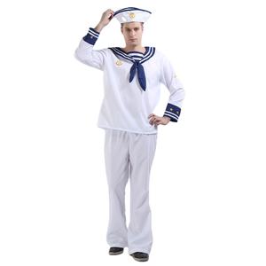Nouvel arrivage de costume de <span class=keywords><strong>marin</strong></span> <span class=keywords><strong>blanc</strong></span> pour <span class=keywords><strong>homme</strong></span> Cosplay d'Halloween simple pour adultes inspiré de la télévision et du cinéma - Product Image 1